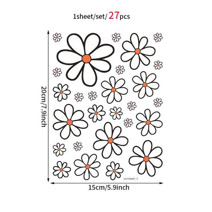 Spring Plant Flowers Daisy Wall Stickers Wall Decoration