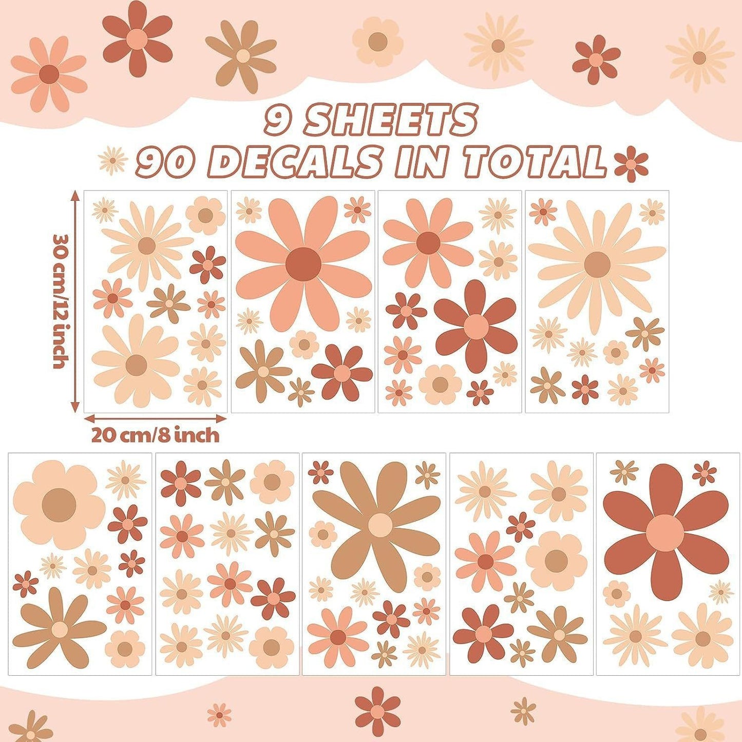 Spring Plant Flowers Daisy Wall Stickers Wall Decoration
