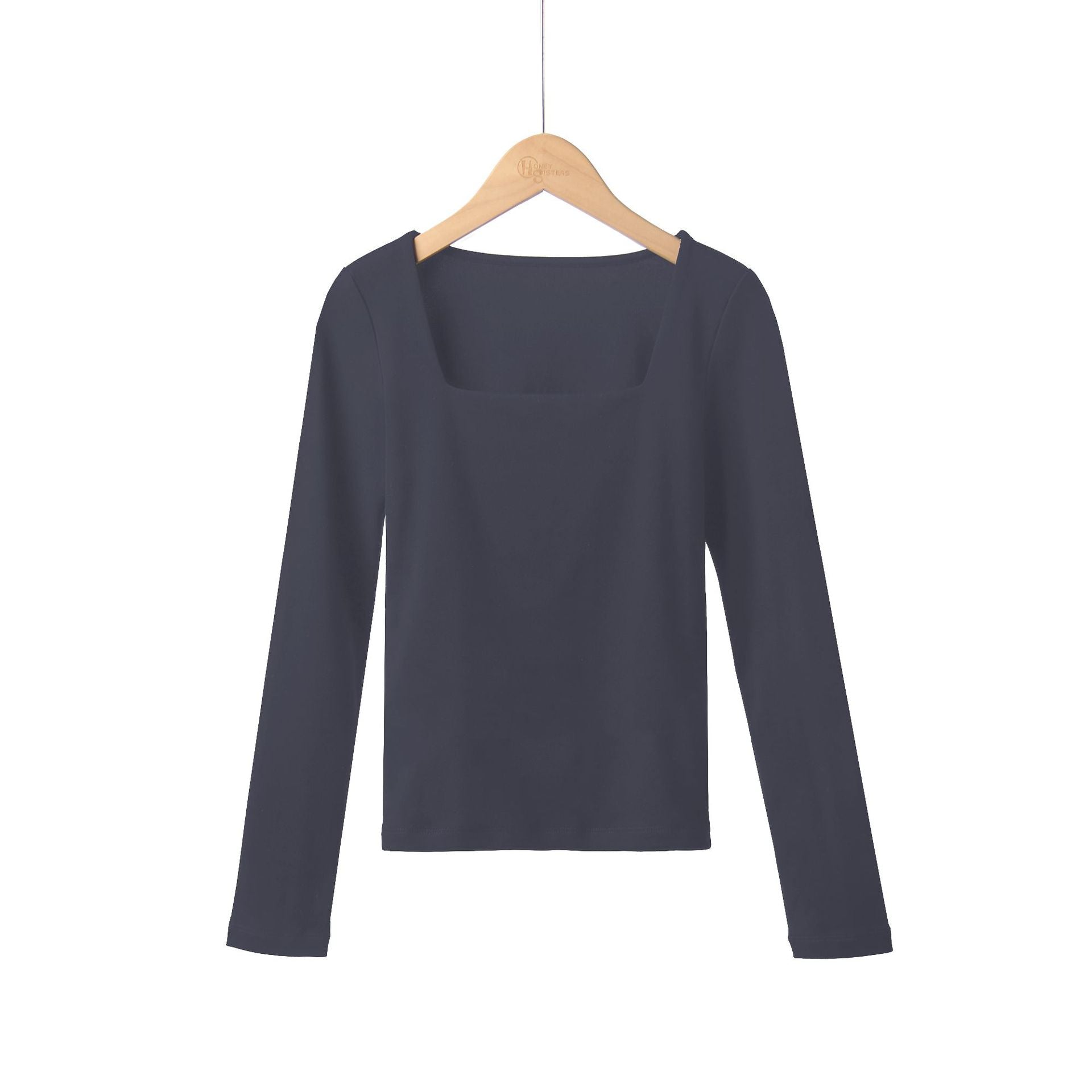 Square Collar Womens Slim Fit Long Sleeve Blouse