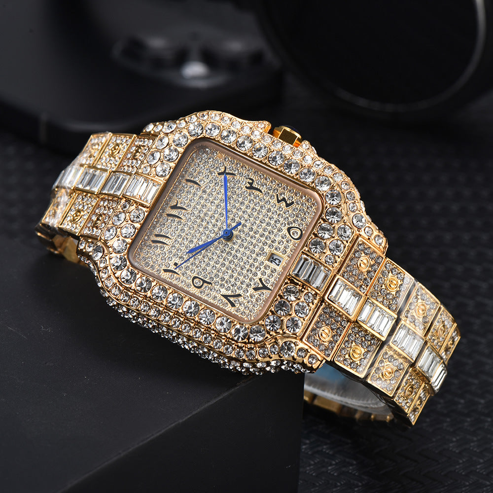 Square Diamond Roman Pattern Graduated Watch