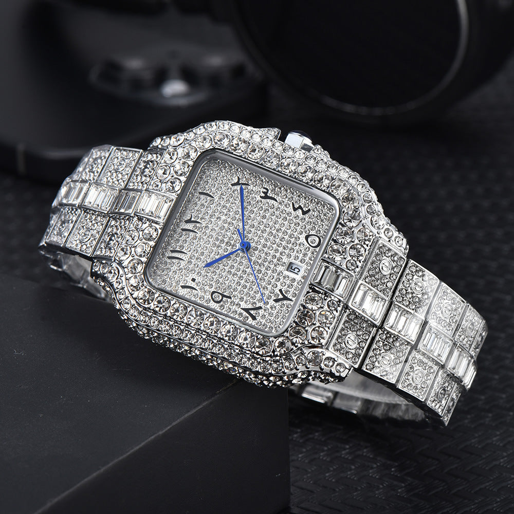 Square Diamond Roman Pattern Graduated Watch