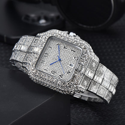Square Diamond Roman Pattern Graduated Watch