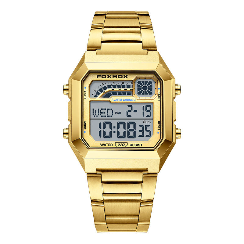 Square Digital Electronic Watch with Waterproof Feature