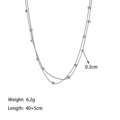 Square double-layer necklace accessory