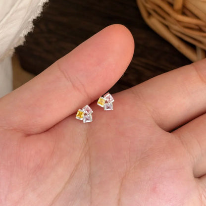 Square geometric stud earrings