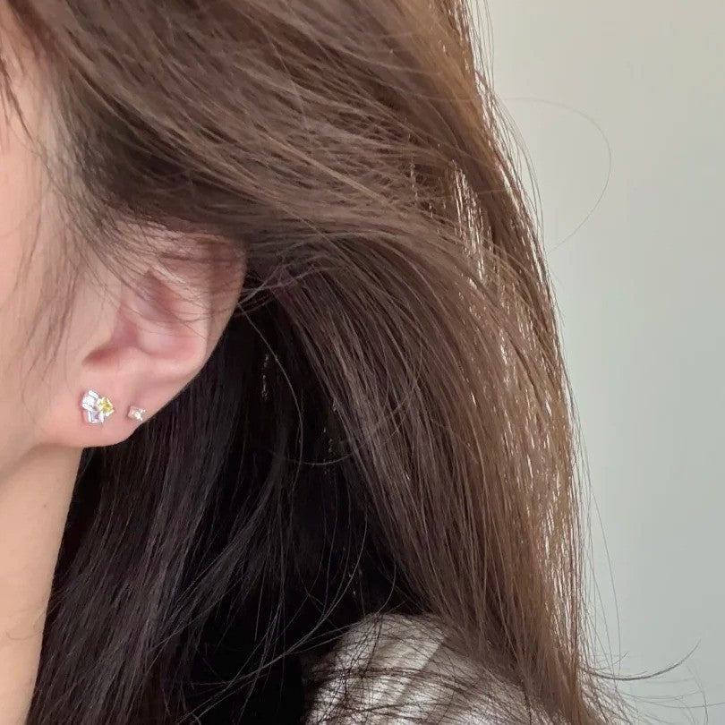 Square geometric stud earrings
