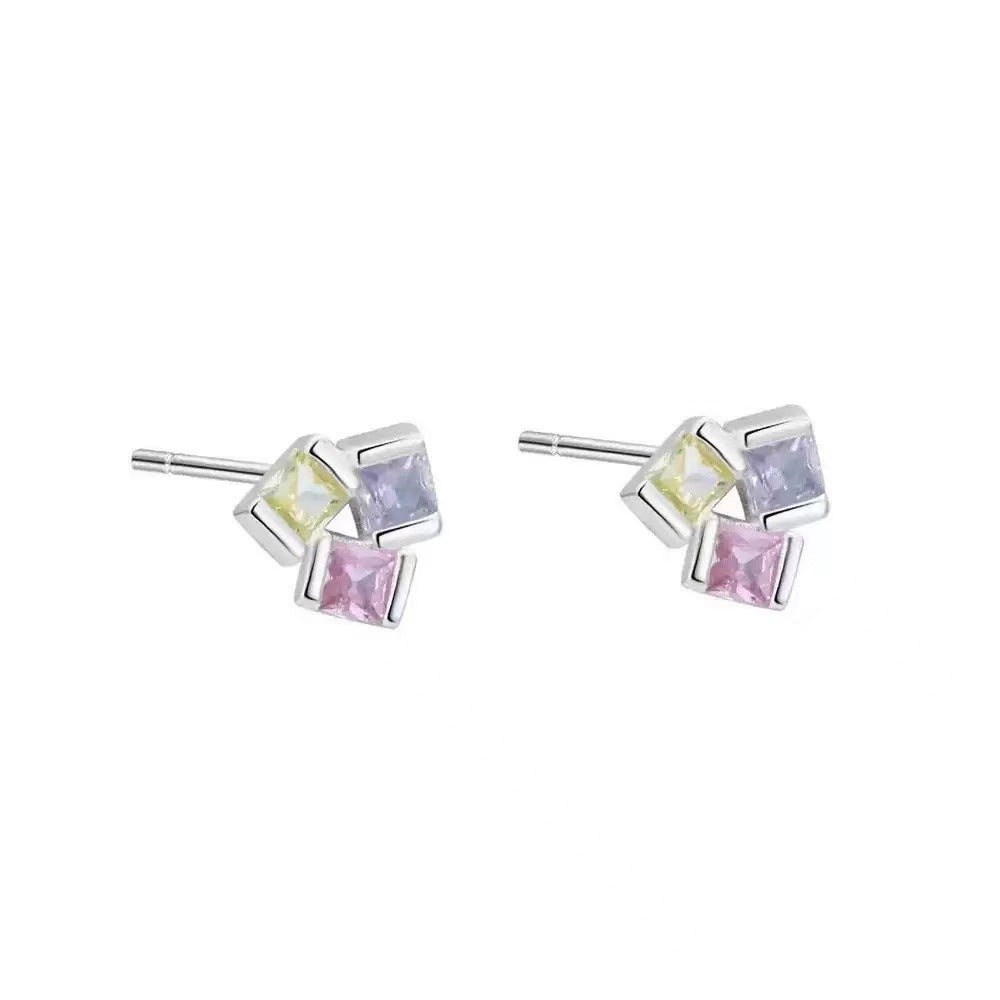 Square geometric stud earrings