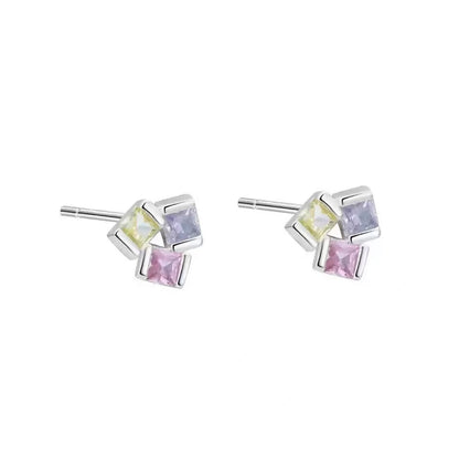Square geometric stud earrings