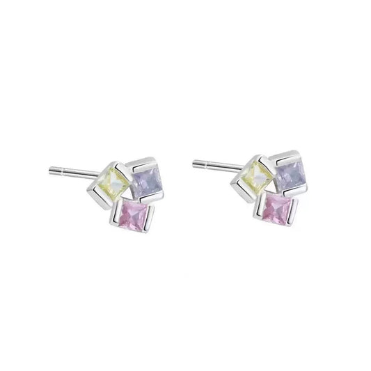 Square geometric stud earrings