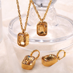 Eh909ccg champagne stone gold earrings