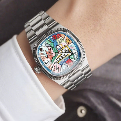 Square Graffiti Quartz Watch