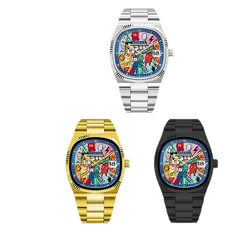 Square Graffiti Quartz Watch