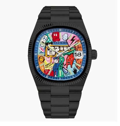 Square Graffiti Quartz Watch