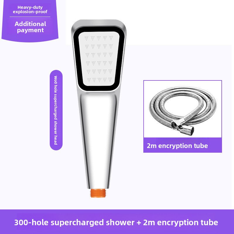 Square Handheld High Pressure Shower Head with Hose