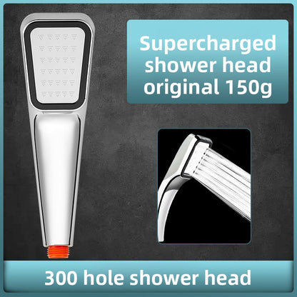 Square Handheld High Pressure Shower Head with Hose