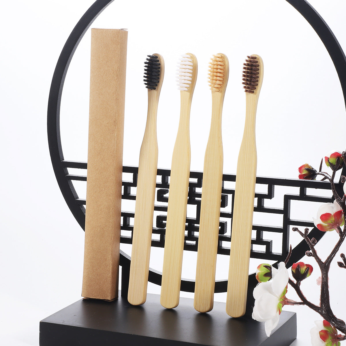 Square handle bamboo toothbrush