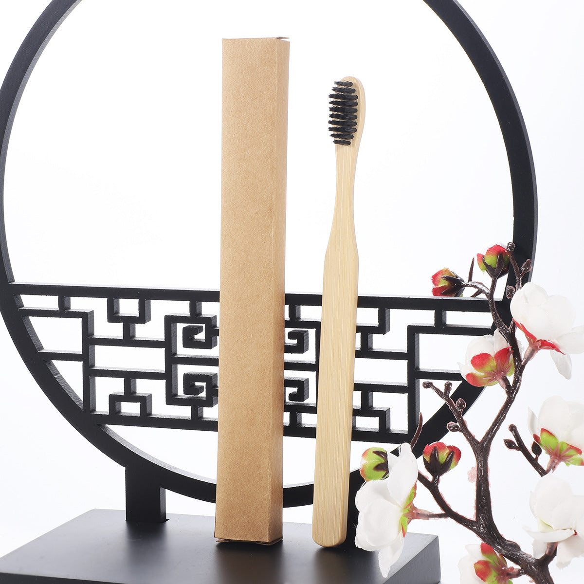 Square handle bamboo toothbrush