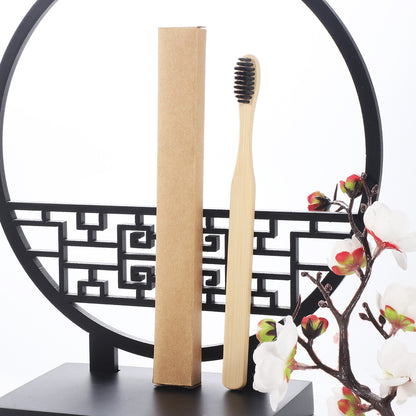 Square handle bamboo toothbrush