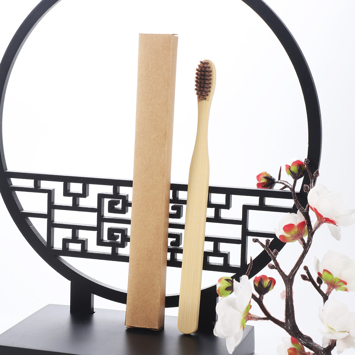 Square handle bamboo toothbrush