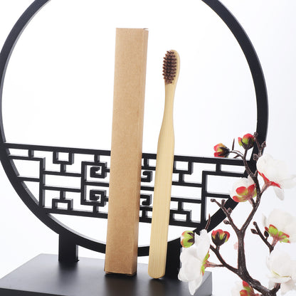 Square handle bamboo toothbrush