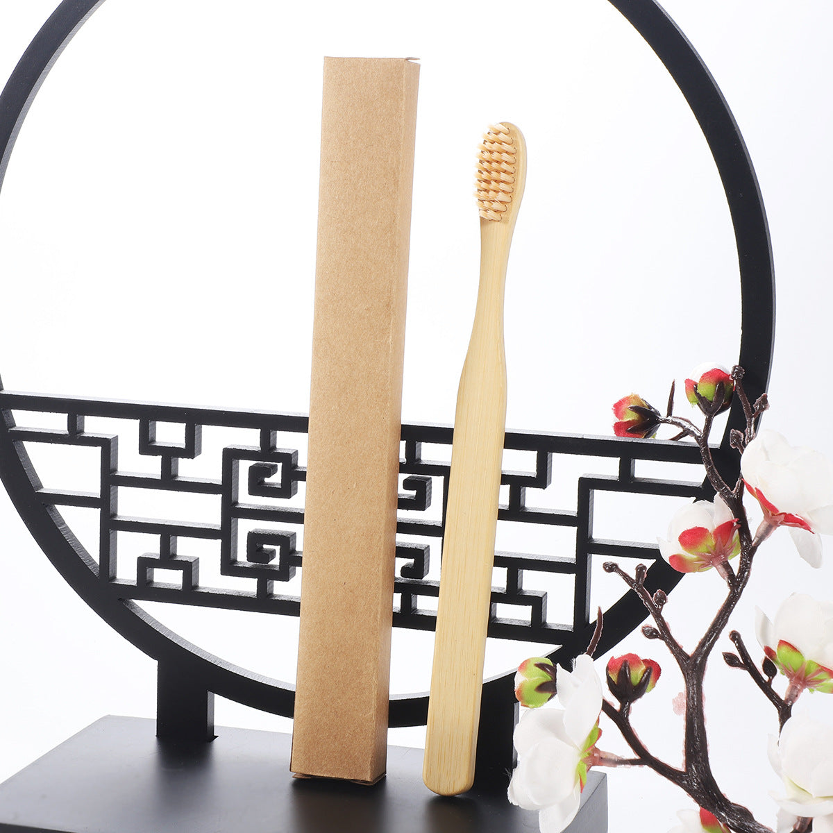 Square handle bamboo toothbrush
