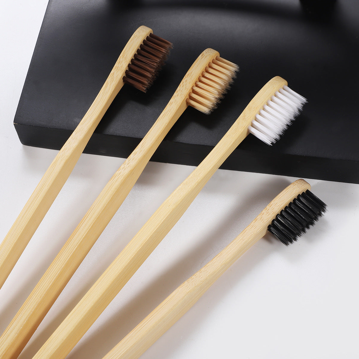 Square handle bamboo toothbrush