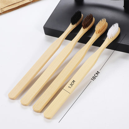 Square handle bamboo toothbrush