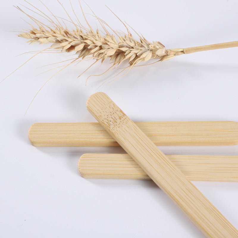 Square handle bamboo toothbrush