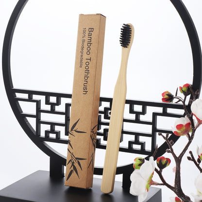 Square handle bamboo toothbrush