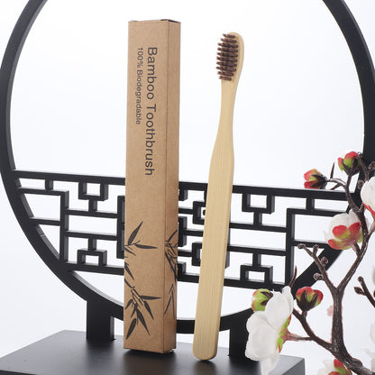Square handle bamboo toothbrush