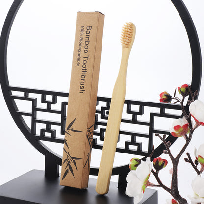 Square handle bamboo toothbrush