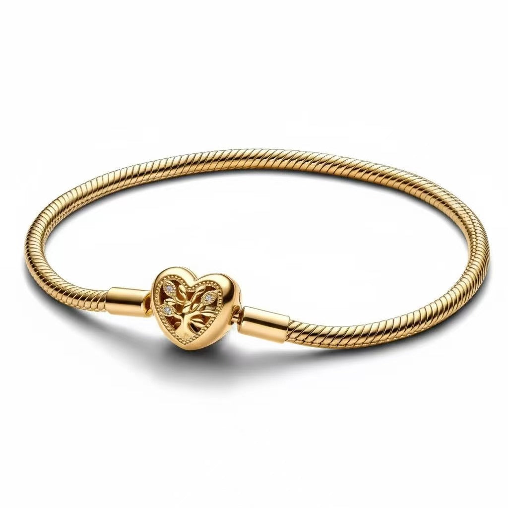 Square heart leaf charm fashion bracelet