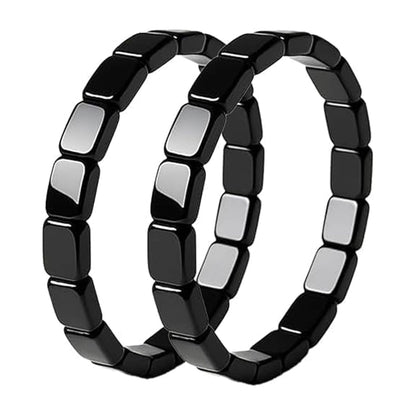 Square Hematite Elastic Bracelet
