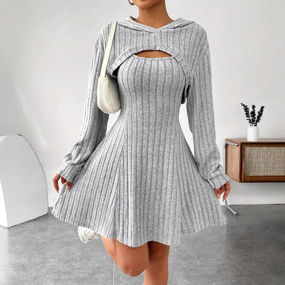Square-neck A-line blouse dress