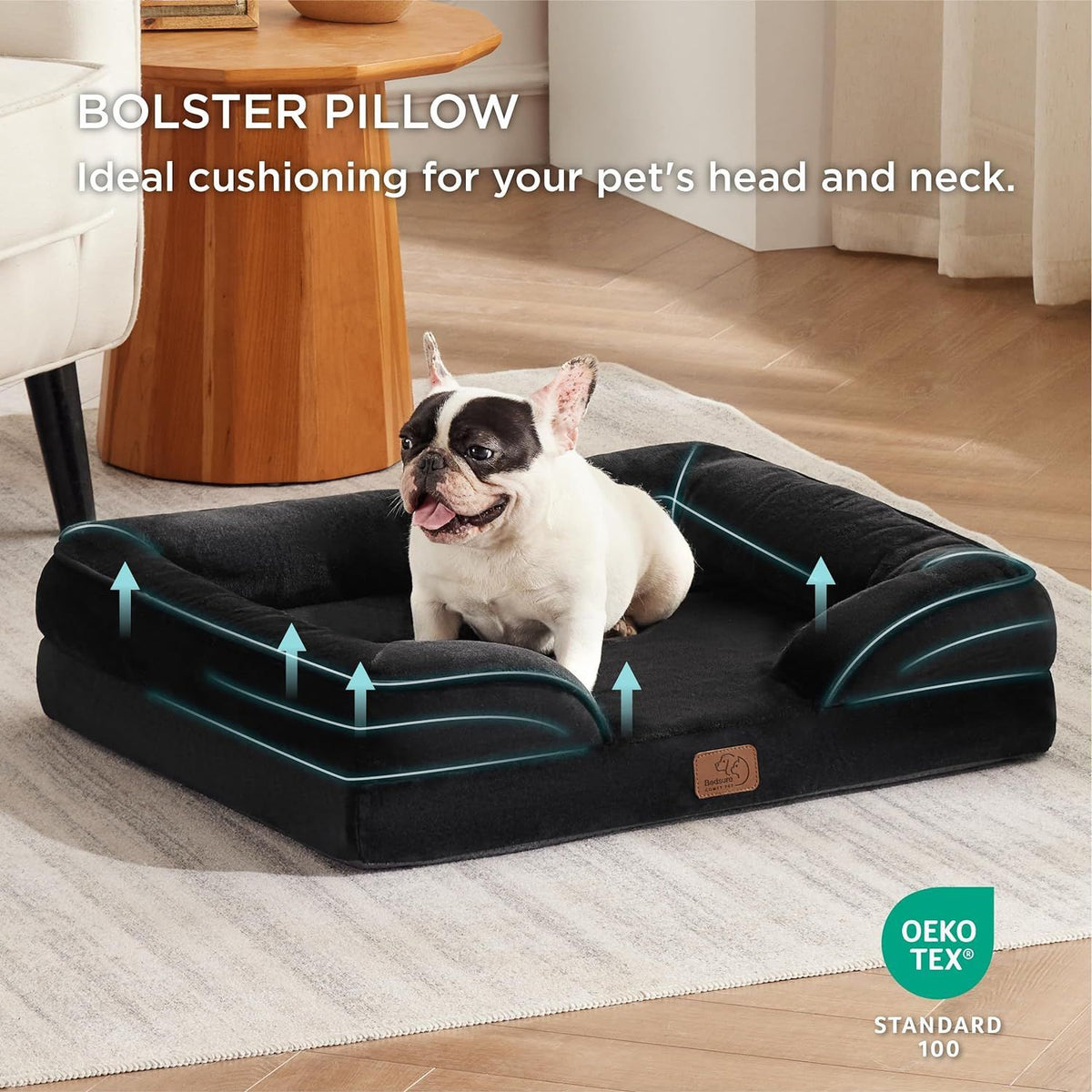 Square pet bed for dogs