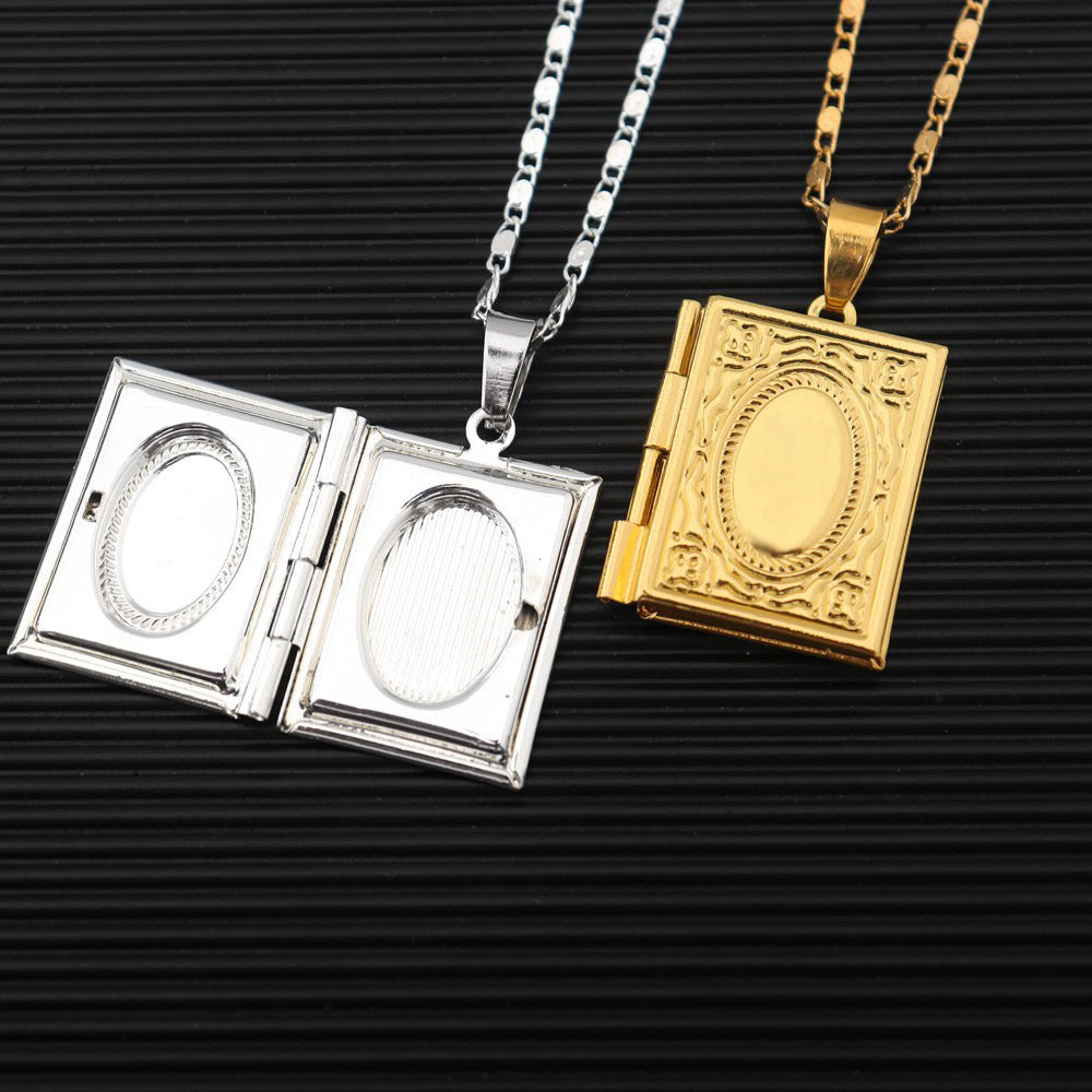 Square Photo Box Pendant Necklace