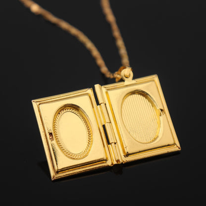 Square Photo Box Pendant Necklace