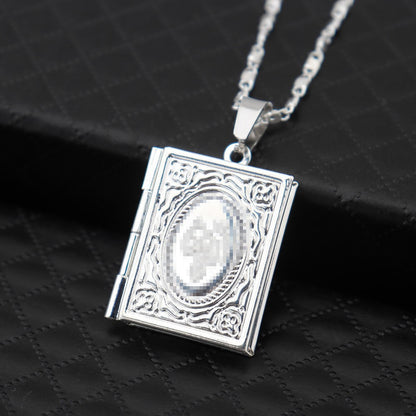 Square Photo Box Pendant Necklace