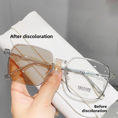 Square Photochromic Sunglasses with Blue Light Filter