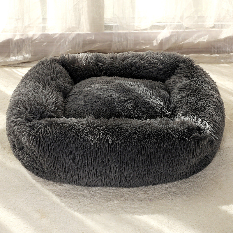 Square plush pet bed
