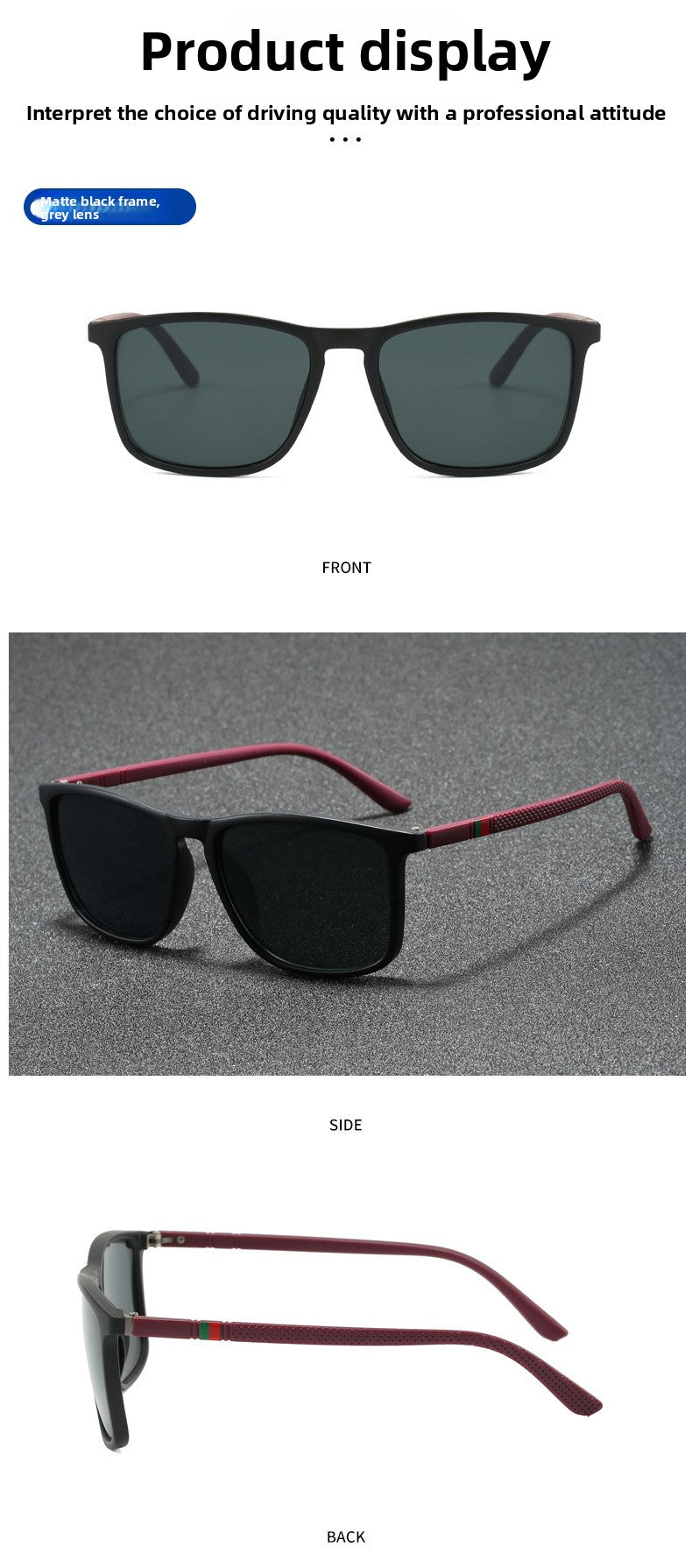 Square Polarized UV Protection Sunglasses