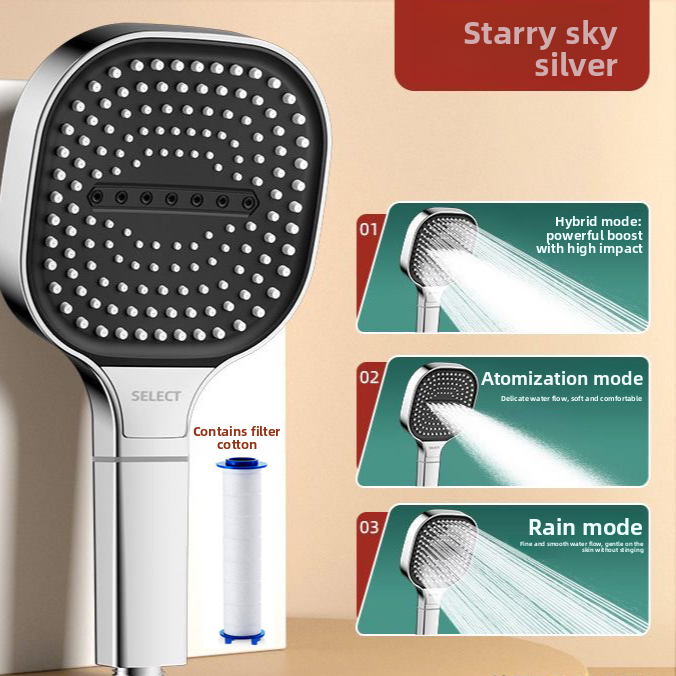 Square Pressurized Shower Head