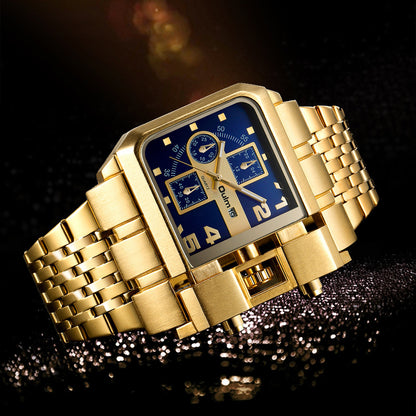 Square quartz men's watch