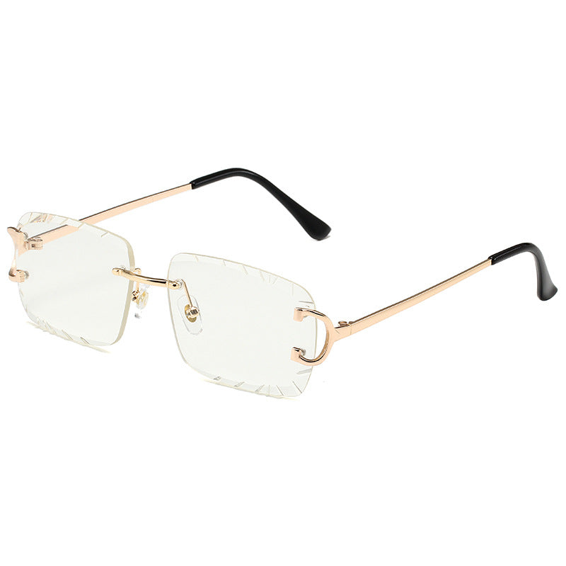 Square Rimless Metal Sunglasses