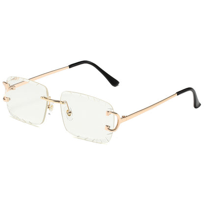 Square Rimless Metal Sunglasses