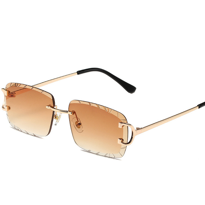 Square Rimless Metal Sunglasses