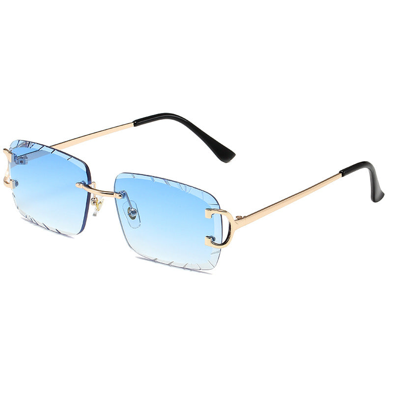 Square Rimless Metal Sunglasses