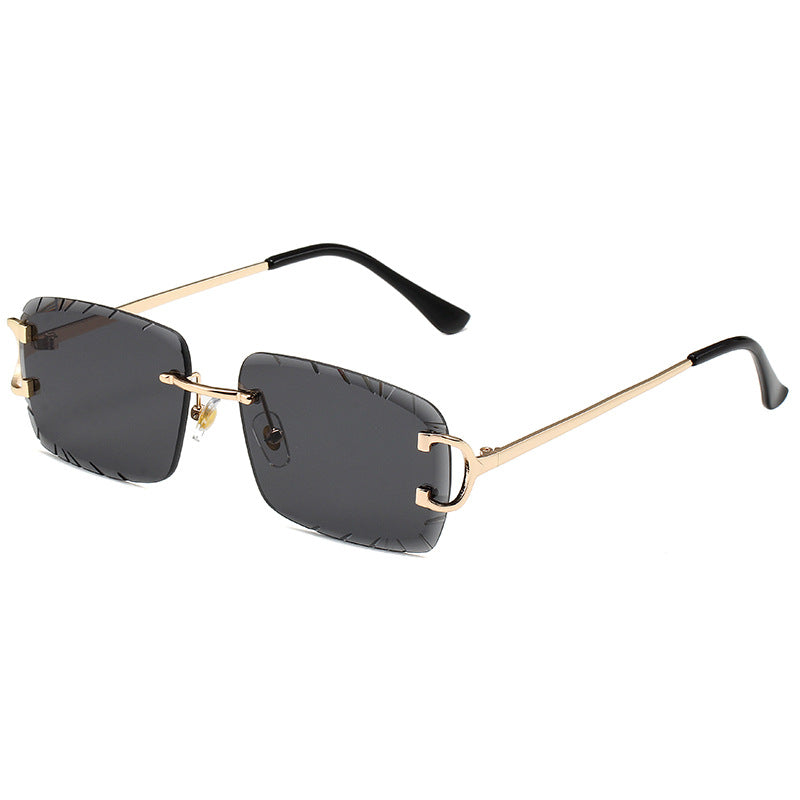 Square Rimless Metal Sunglasses