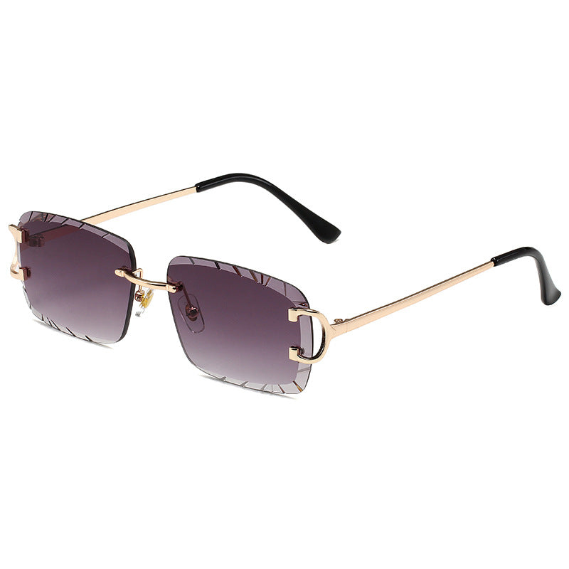 Square Rimless Metal Sunglasses