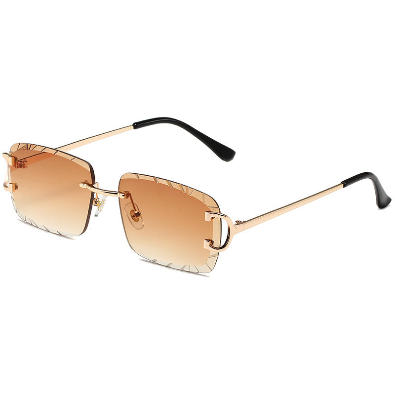 Square Rimless Metal Sunglasses